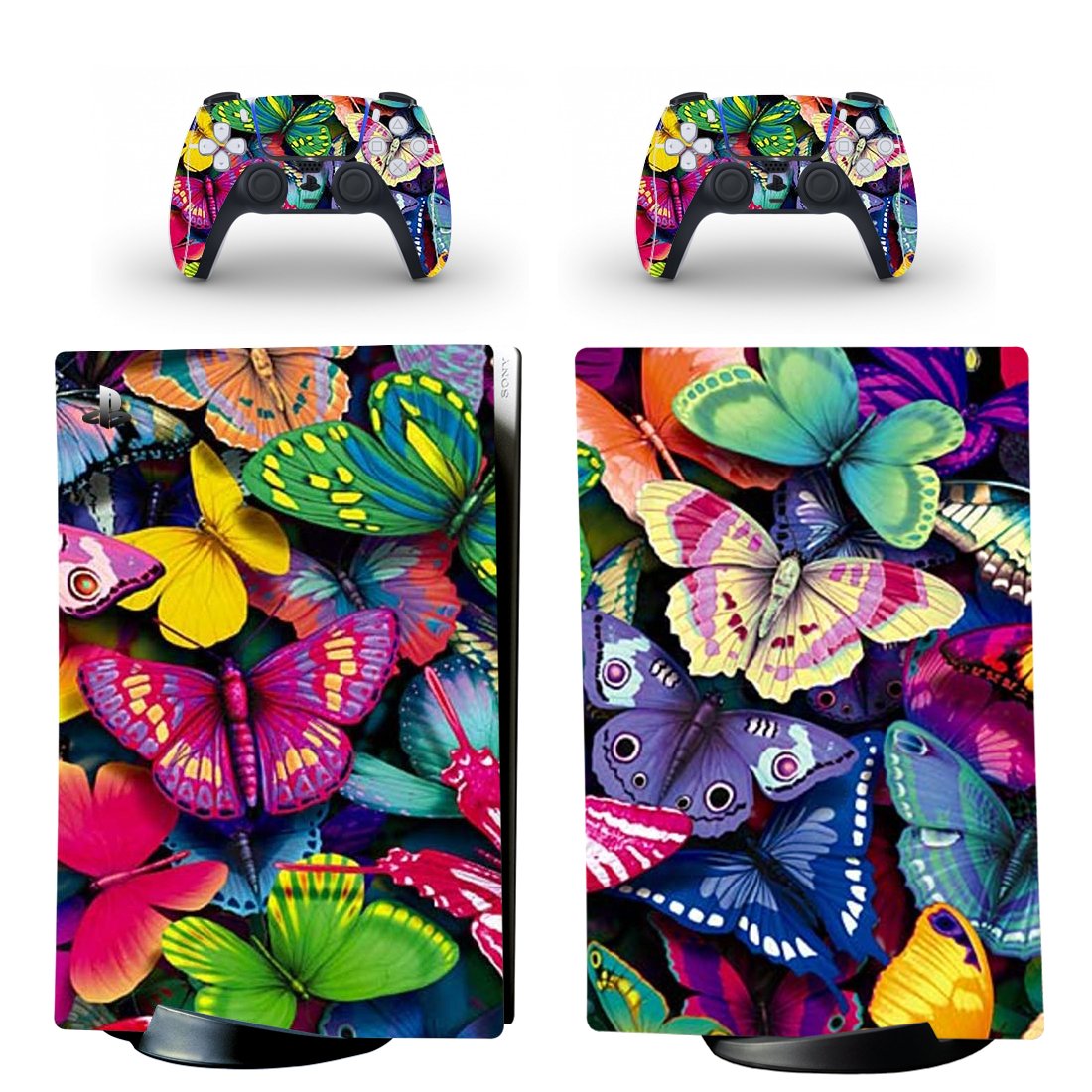 Butterflies decal skin for PS5 digital Console with 2 Controllers
