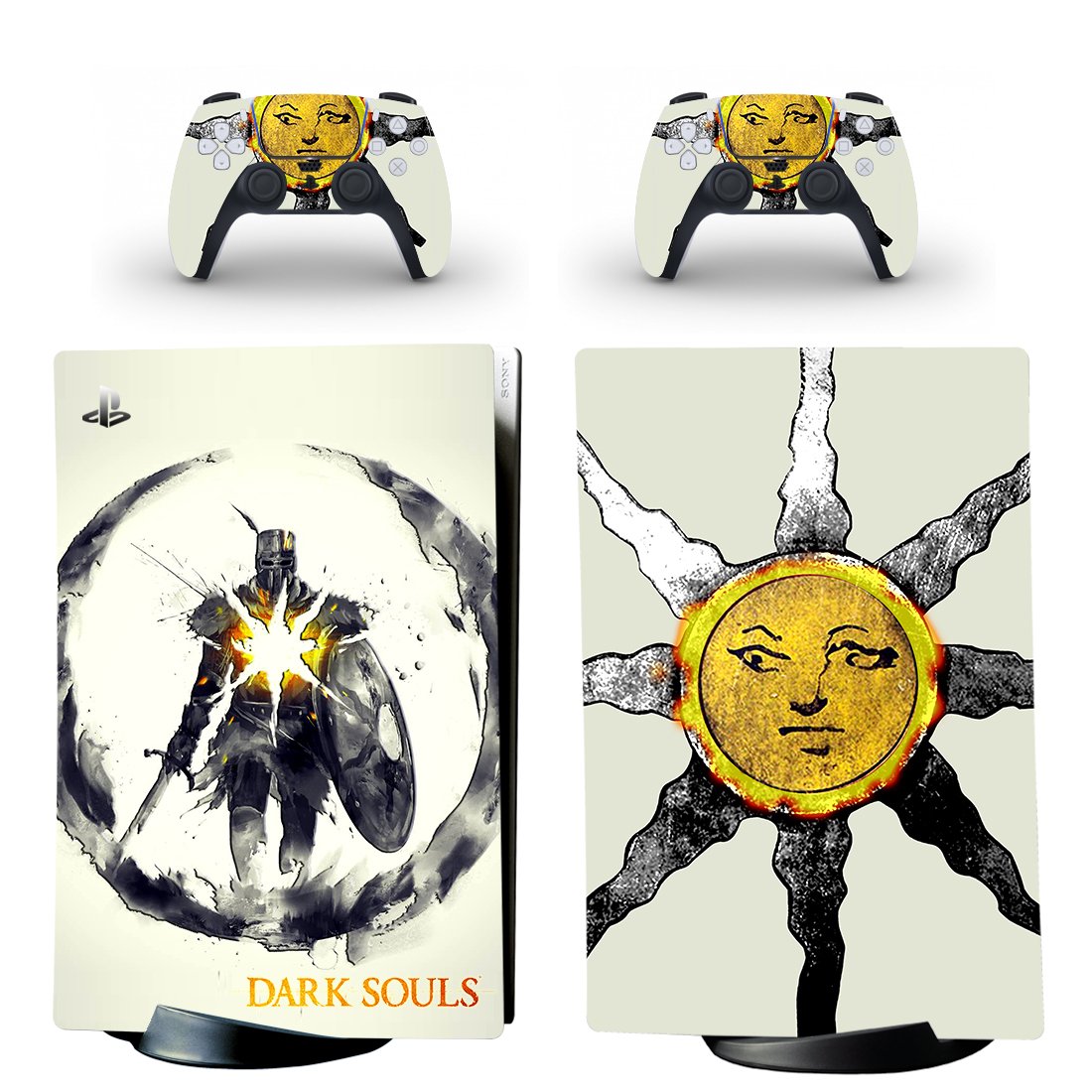 Dark Souls decal skin for PS5 digital Console with 2 Controllers