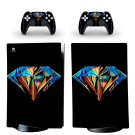 Diamond Texture decal skin for PS5 digital Console with 2 Controllers