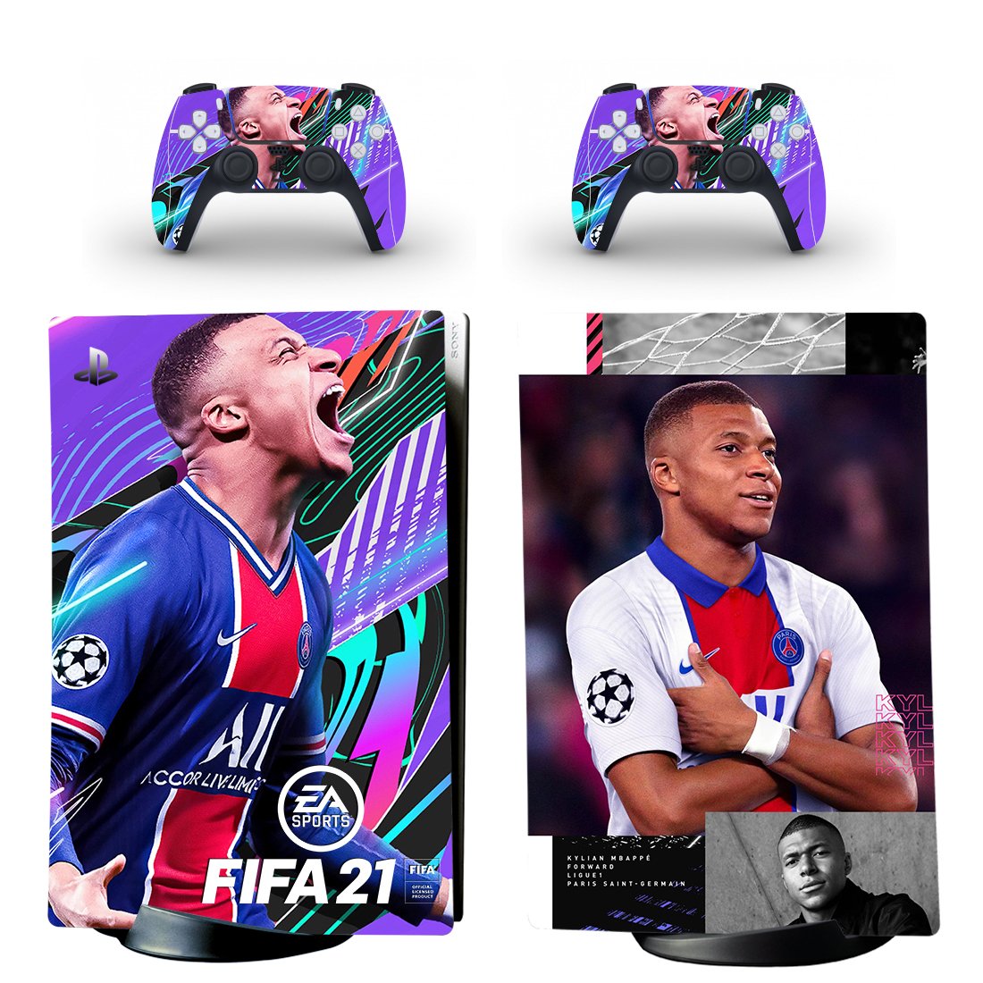 FIFA 21 decal skin for PS5 digital Console with 2 Controllers