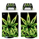 Weed leaf decal skin for PS5 digital Console with 2 Controllers
