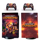 Minecraft Dungeons decal skin for PS5 digital Console with 2 Controllers