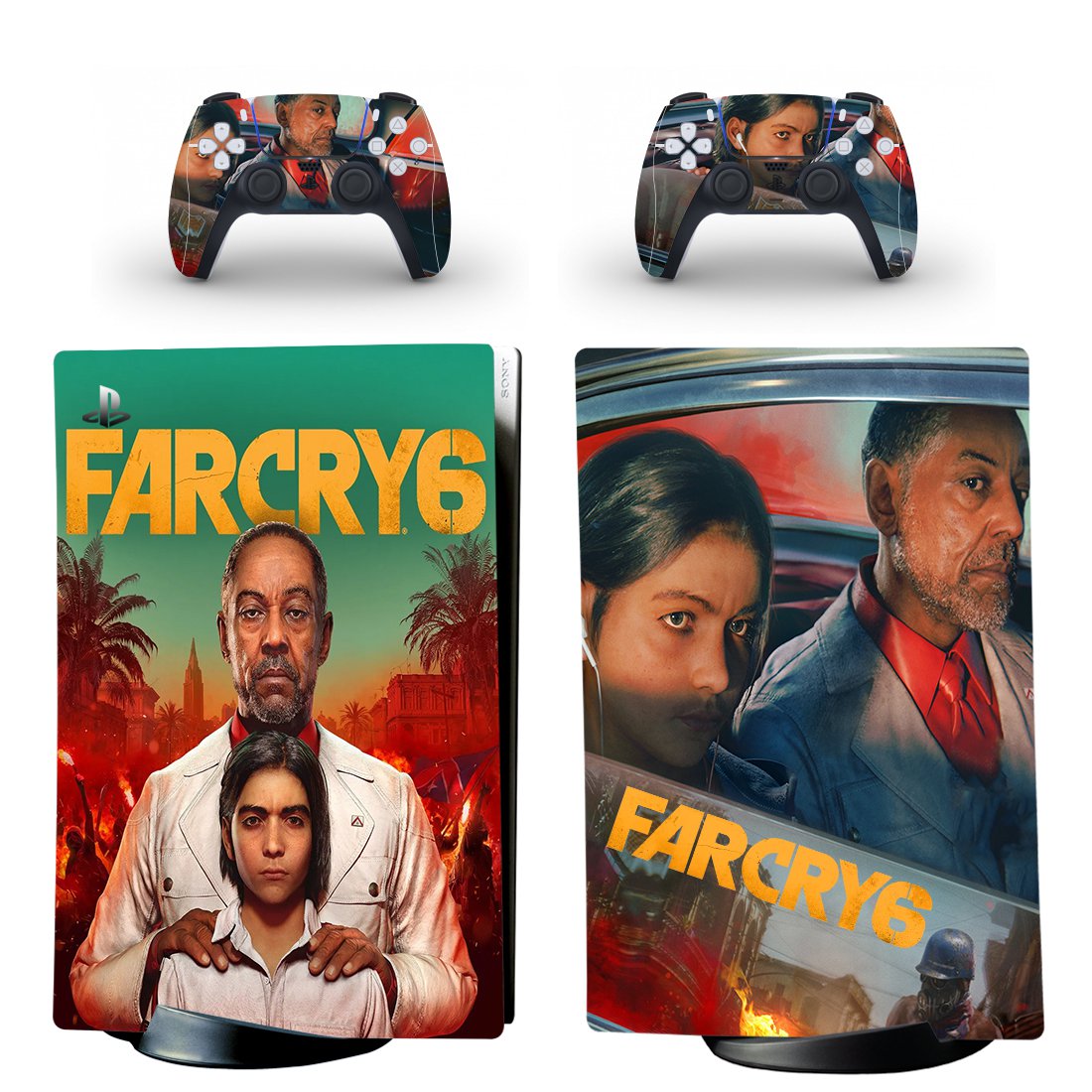 Far Cry 6 decal skin for PS5 digital Console with 2 Controllers