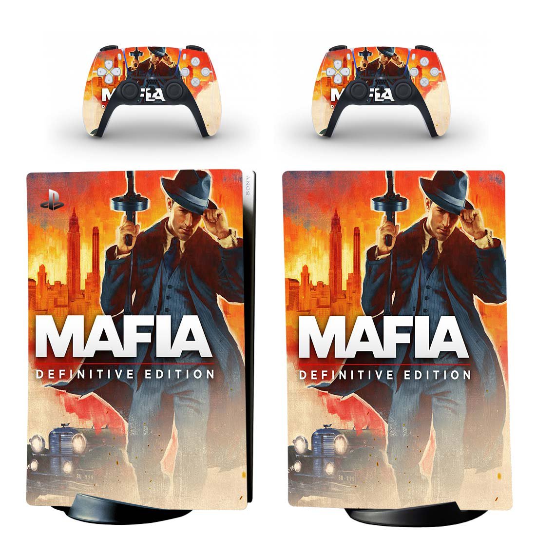 Mafia decal skin for PS5 digital Console with 2 Controllers