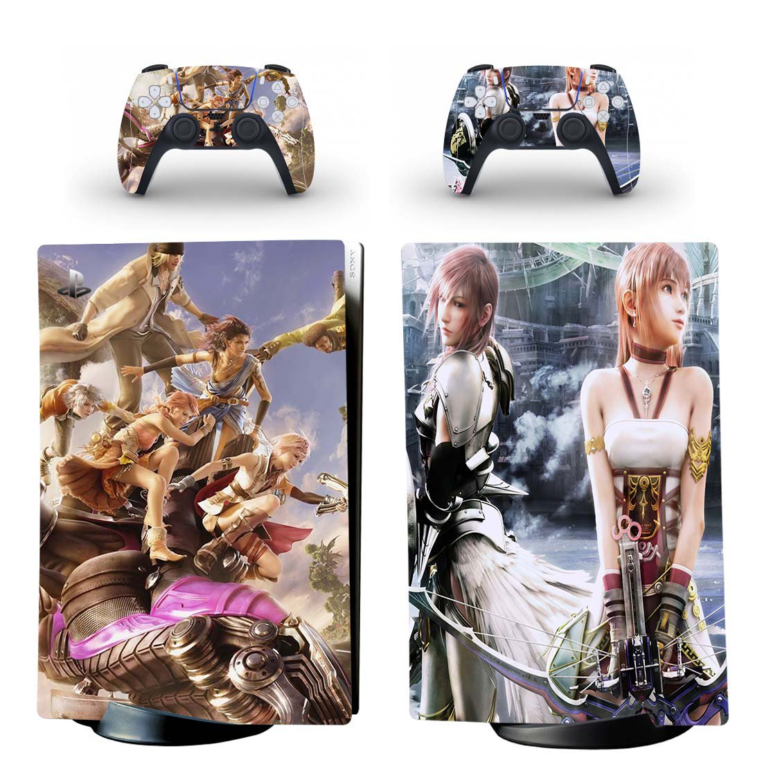 Final Fantasy decal skin for PS5 digital Console with 2 Controllers