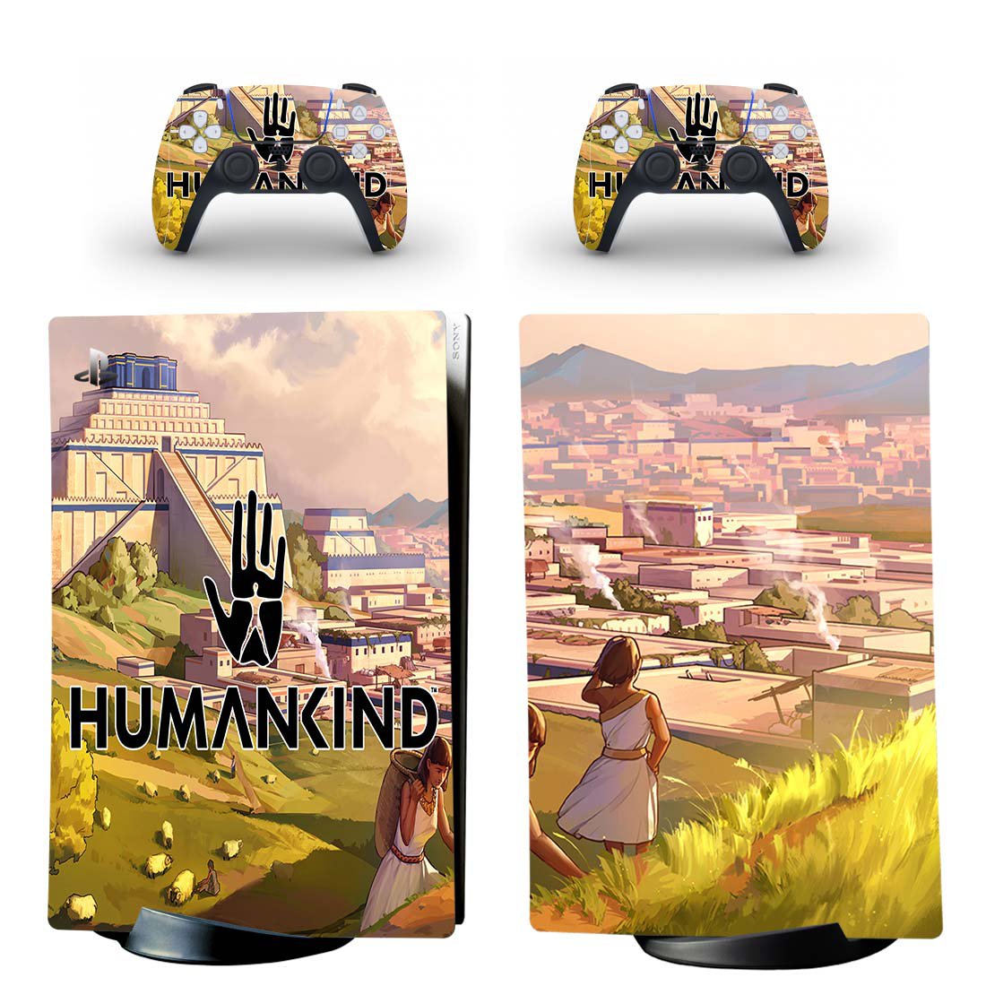 Human Kind decal skin for PS5 digital Console with 2 Controllers