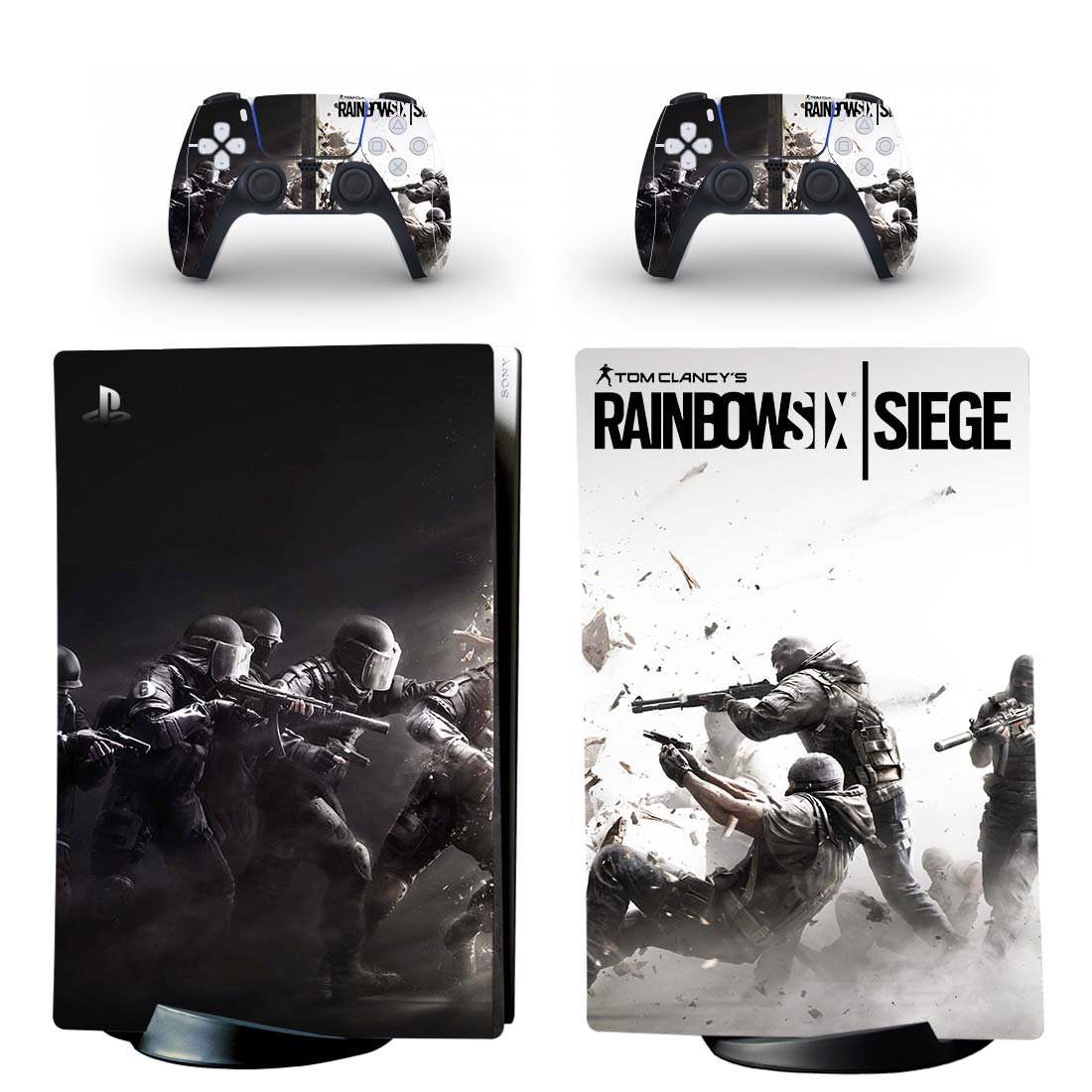 Rainbow Six Siege decal skin for PS5 digital Console with 2 Controllers