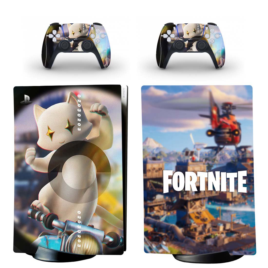 Fortnite decal skin for PS5 digital Console with 2 Controllers