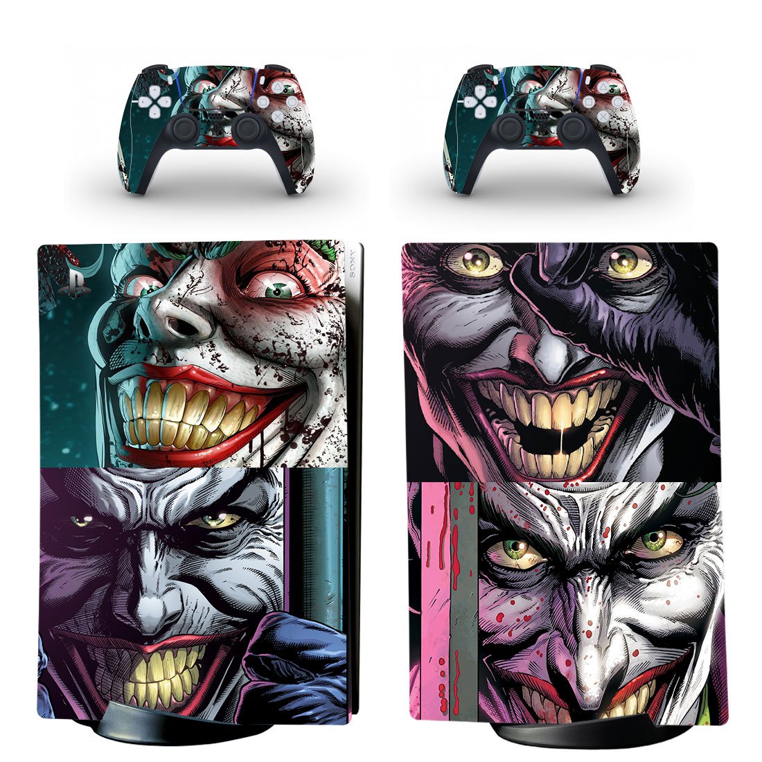 Joker decal skin for PS5 digital Console with 2 Controllers