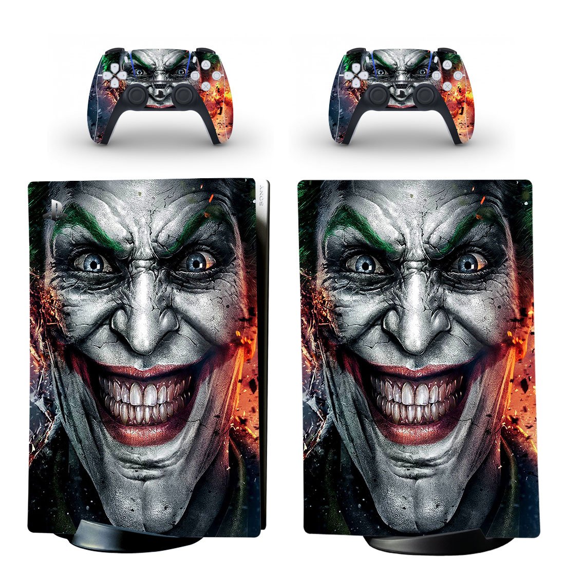 Joker decal skin for PS5 digital Console with 2 Controllers
