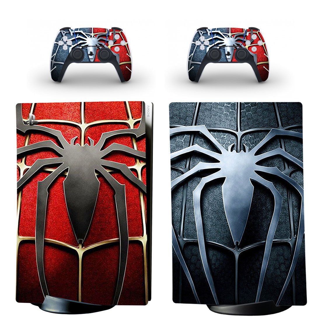 Spider Man decal skin for PS5 digital Console with 2 Controllers