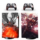 One Punch Man decal skin for PS5 digital Console with 2 Controllers