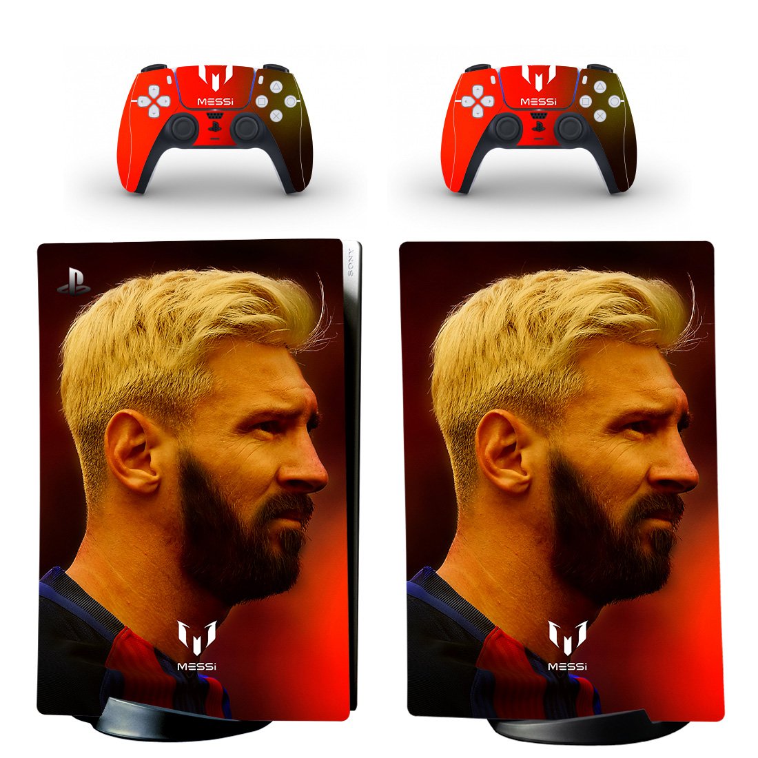 Messi decal skin for PS5 digital Console with 2 Controllers