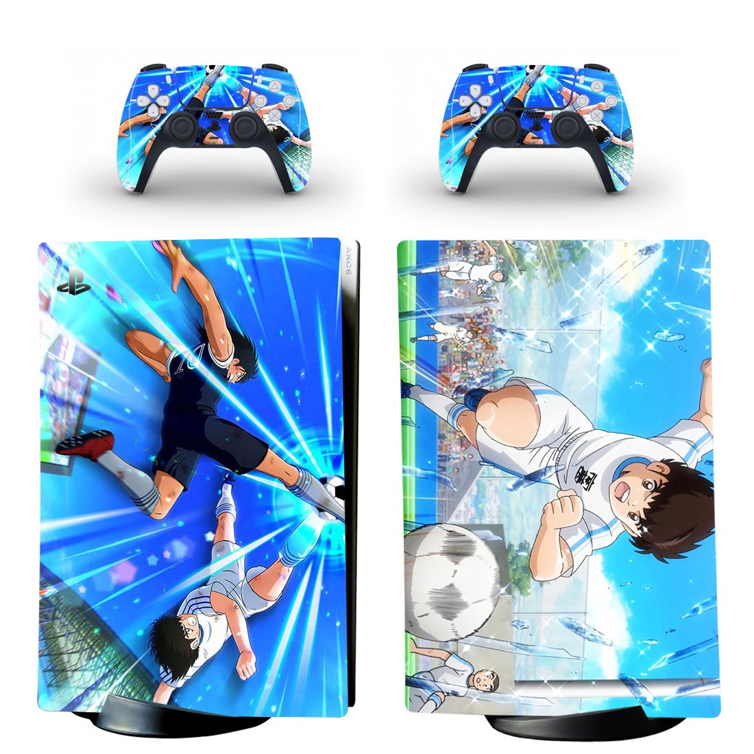 Captain Tsubasa decal skin for PS5 digital Console with 2 Controllers