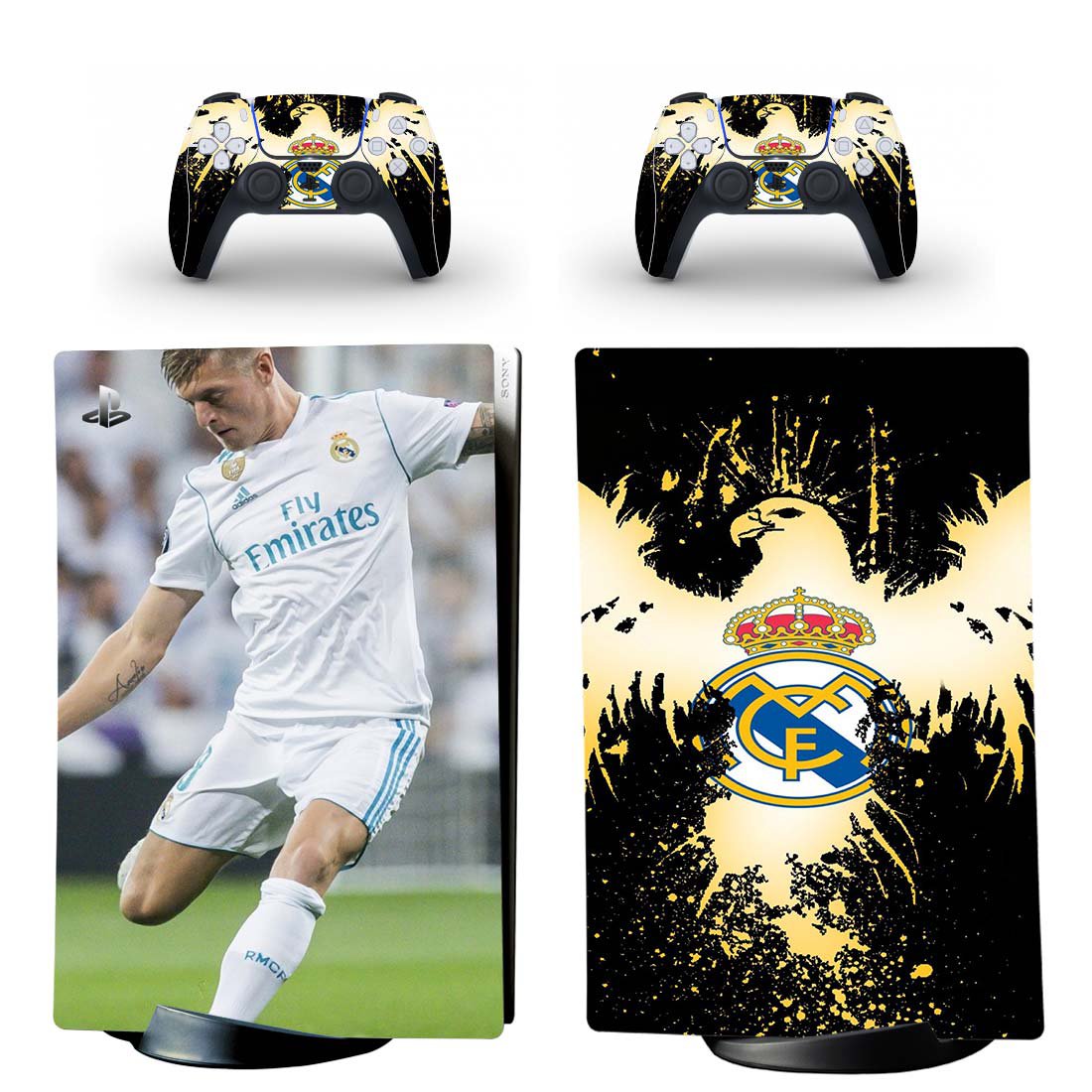 Real Madrid decal skin for PS5 digital Console with 2 Controllers