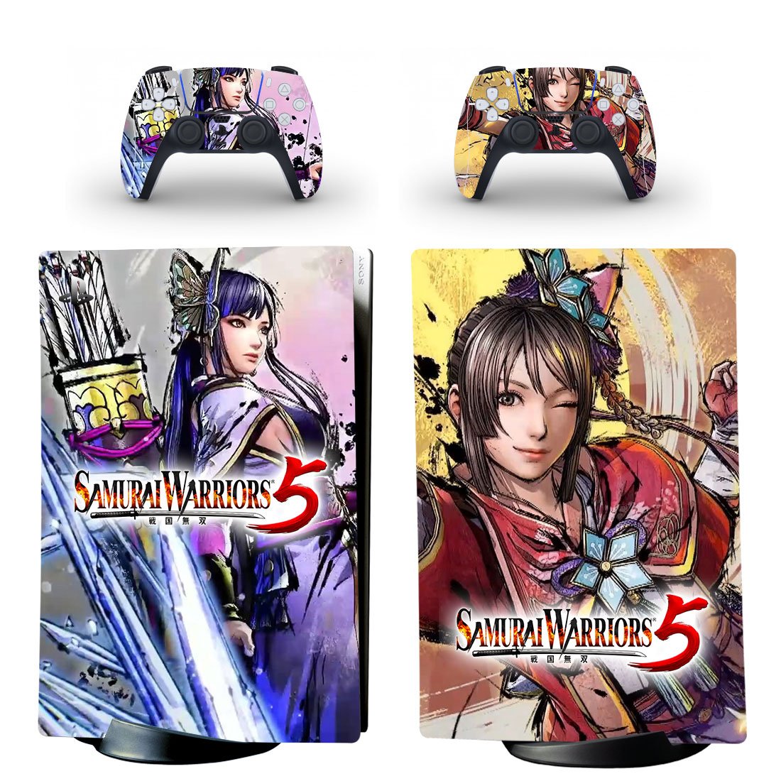 Warring States Warriors 5 decal skin for PS5 digital Console with 2 Controllers