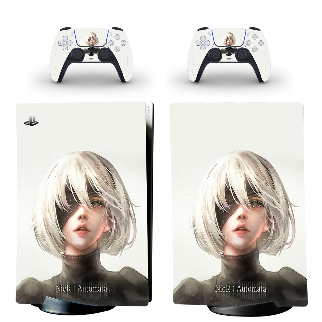 NieR Automata decal skin for PS5 digital Console with 2 Controllers