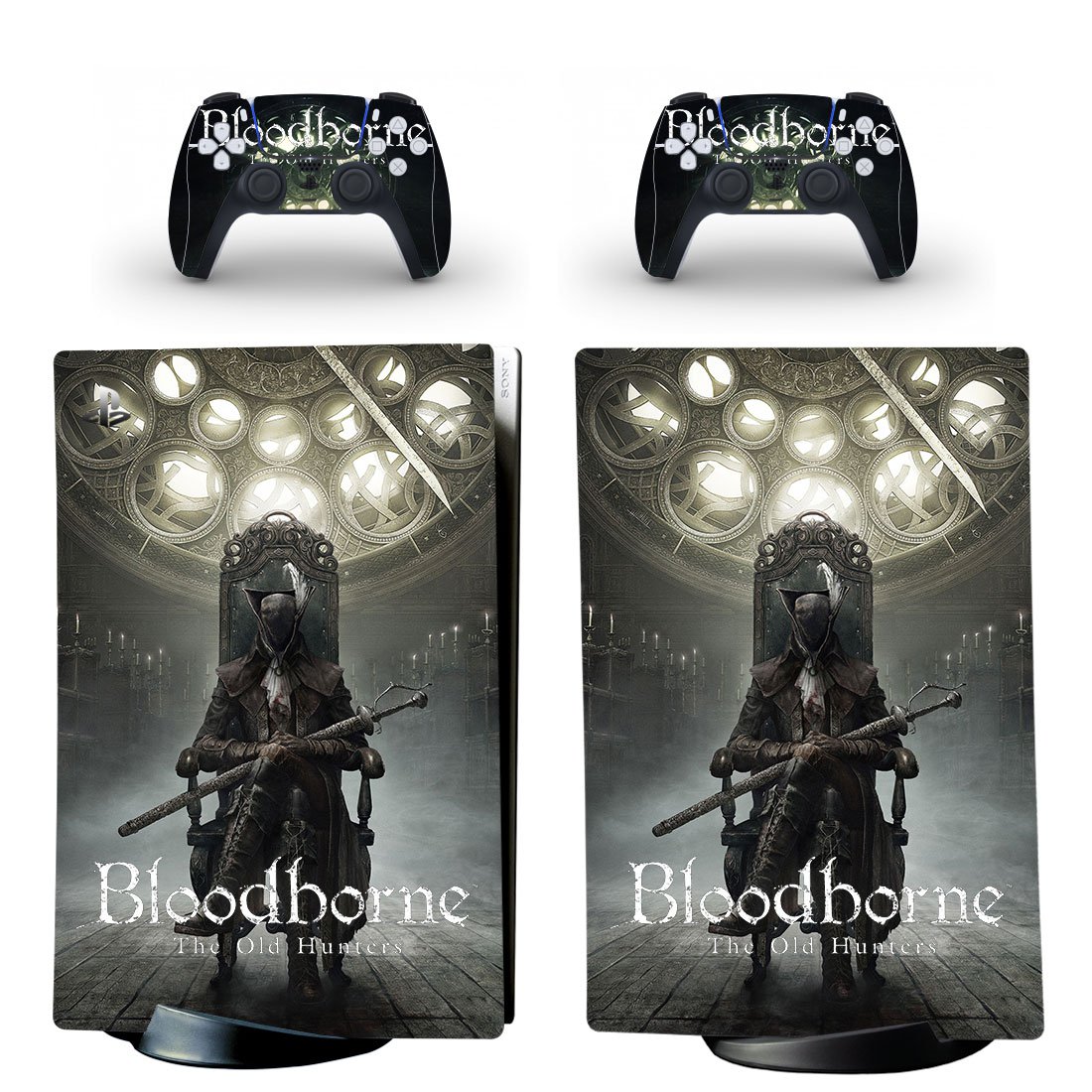 BloodBorne decal skin for PS5 digital Console with 2 Controllers