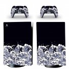 Texture decal skin for PS5 digital Console with 2 Controllers