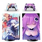 Anime Neptunia decal skin for PS5 digital Console with 2 Controllers