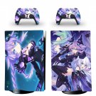 Anime Neptunia decal skin for PS5 digital Console with 2 Controllers