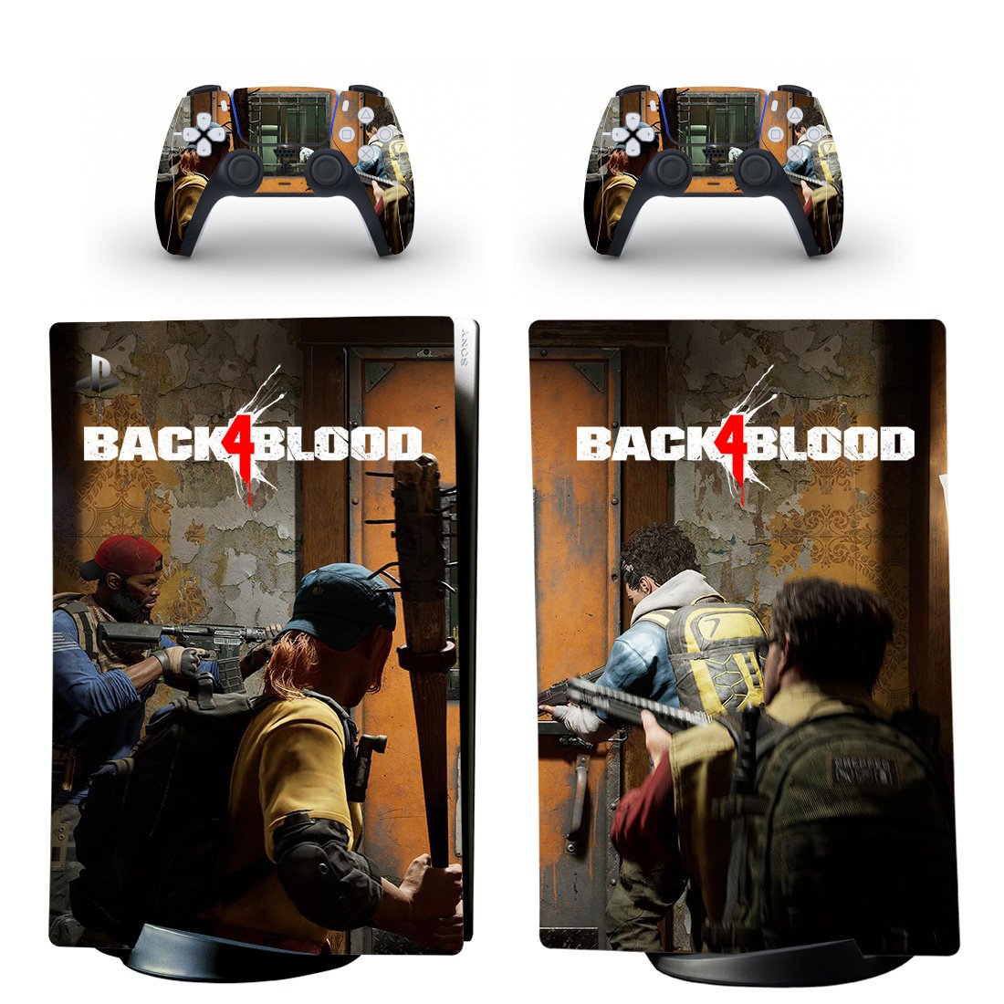 Back 4 Blood decal skin for PS5 digital Console with 2 Controllers