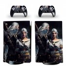 The Witcher Wild Hunt decal skin for PS5 digital Console with 2 Controllers