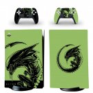 Alien Vs decal skin for PS5 digital Console with 2 Controllers