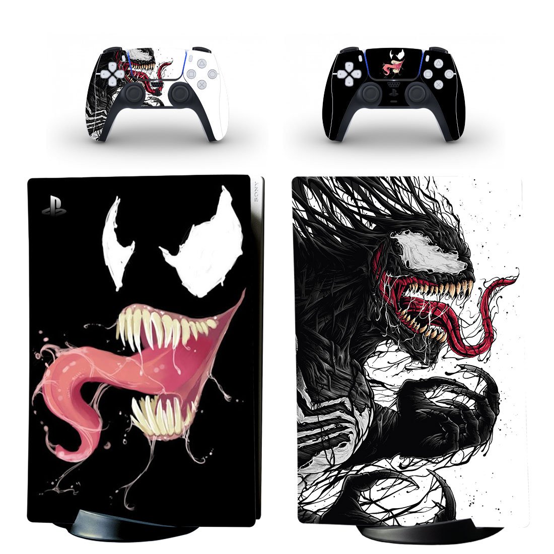 Venom decal skin for PS5 digital Console with 2 Controllers