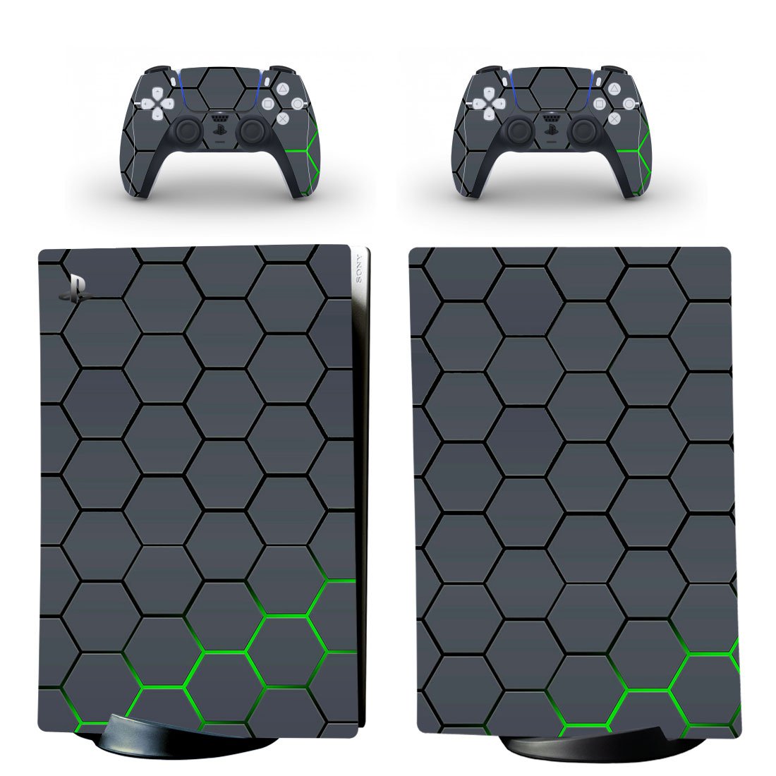 Geometric Texture decal skin for PS5 digital Console with 2 Controllers