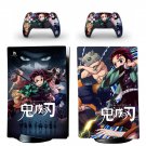 Demon Slayer decal skin for PS5 digital Console with 2 Controllers