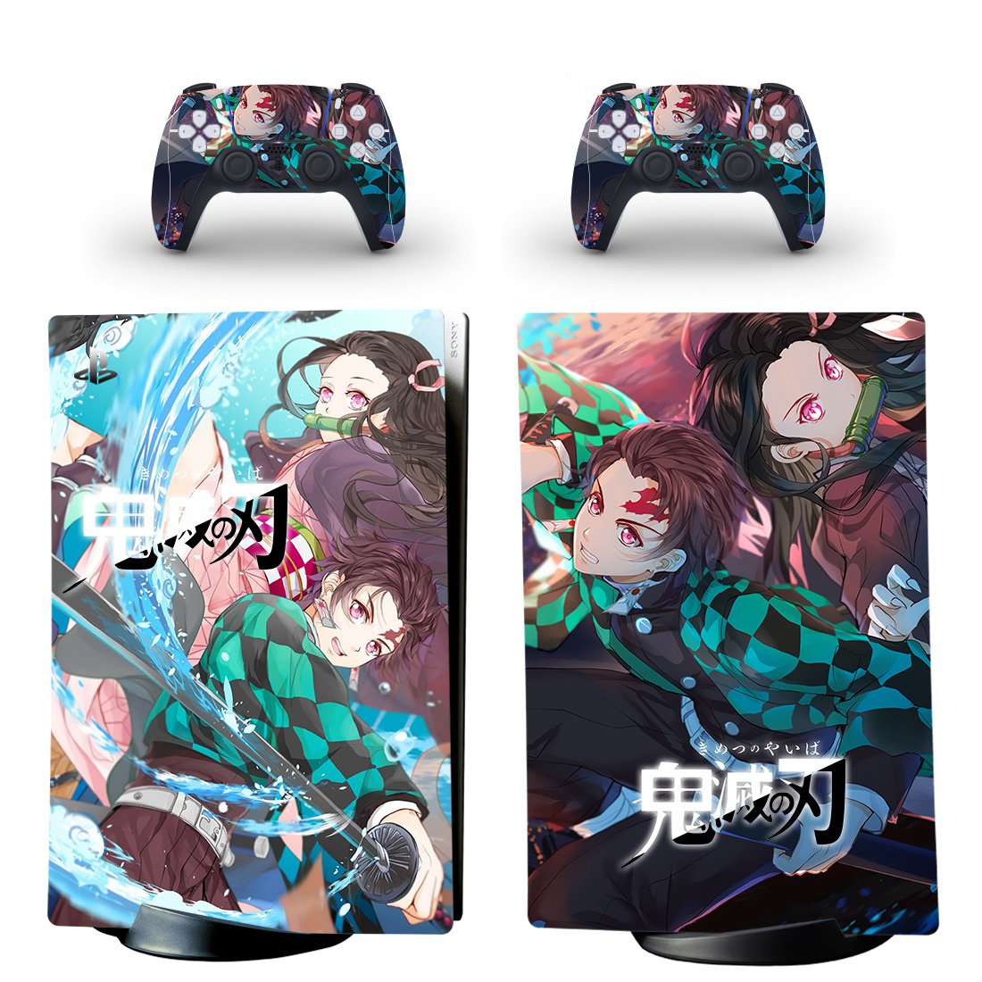 Demon Slayer decal skin for PS5 digital Console with 2 Controllers