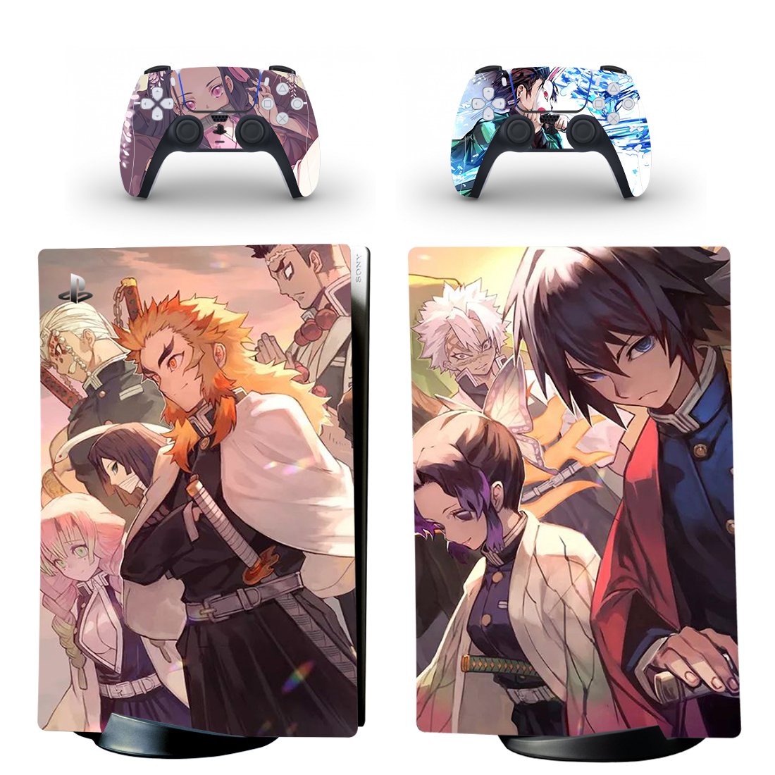 Demon Slayer decal skin for PS5 digital Console with 2 Controllers
