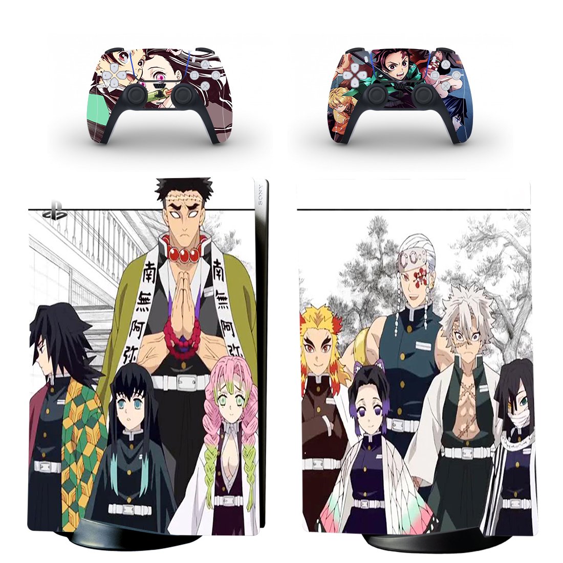 Demon Slayer decal skin for PS5 digital Console with 2 Controllers
