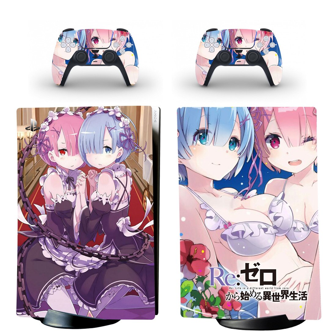 Date A Live decal skin for PS5 digital Console with 2 Controllers