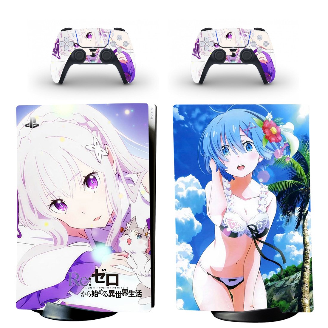 Date A Live decal skin for PS5 digital Console with 2 Controllers