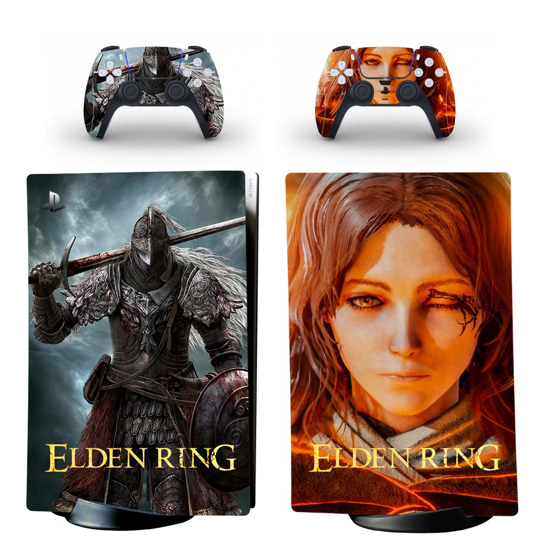 Elden Ring decal skin for PS5 digital Console with 2 Controllers