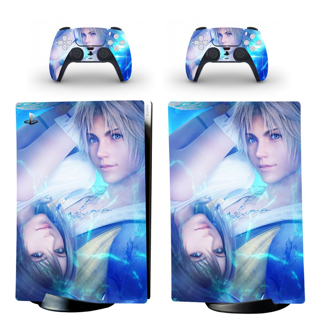 Final Fantasy decal skin for PS5 digital Console with 2 Controllers