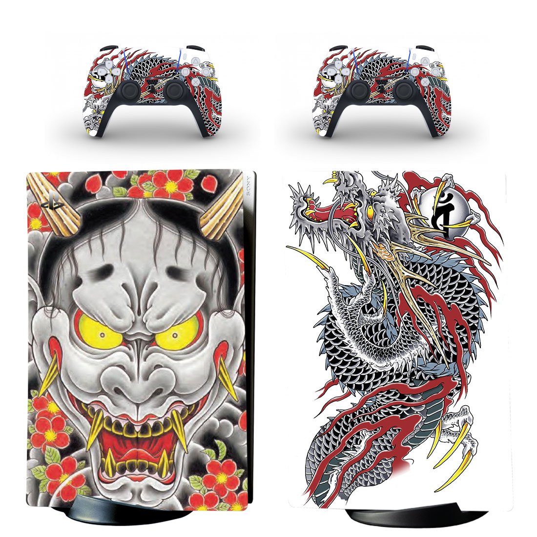 Yakuza decal skin for PS5 digital Console with 2 Controllers