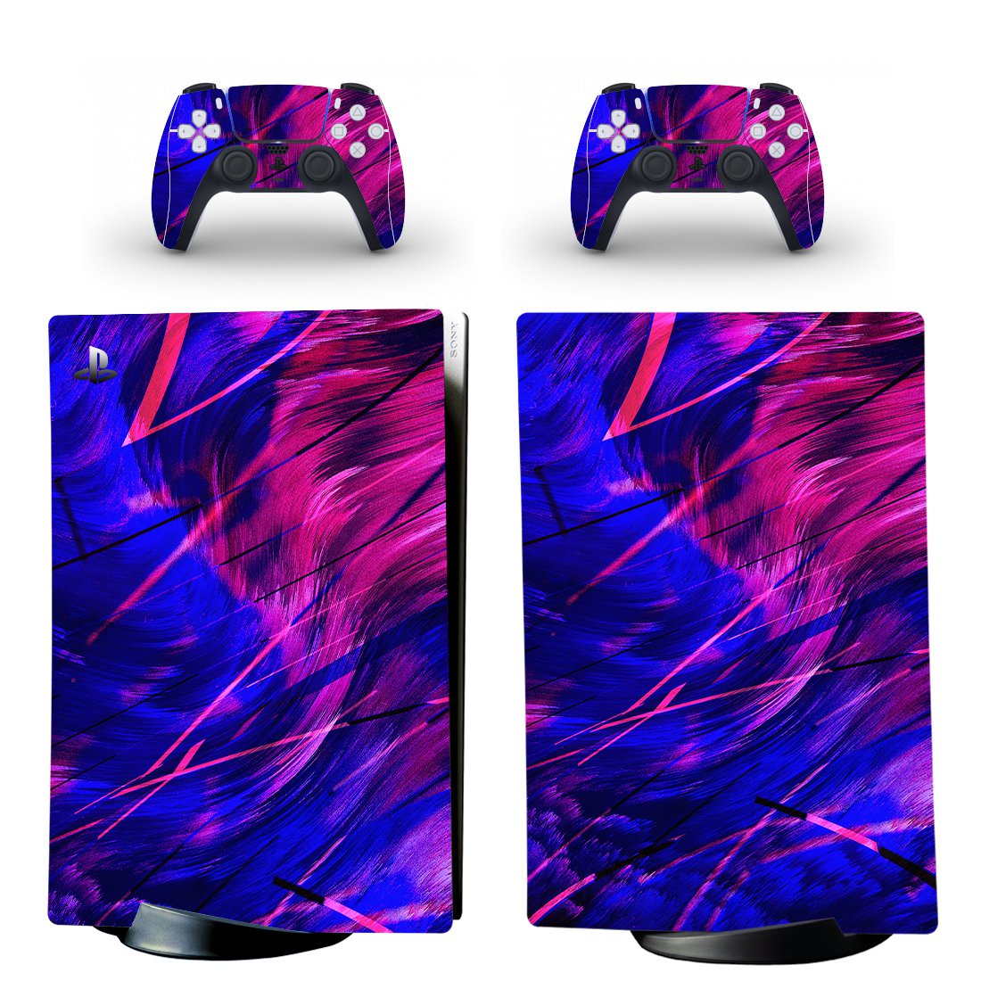 Digital Texture decal skin for PS5 digital Console with 2 Controllers