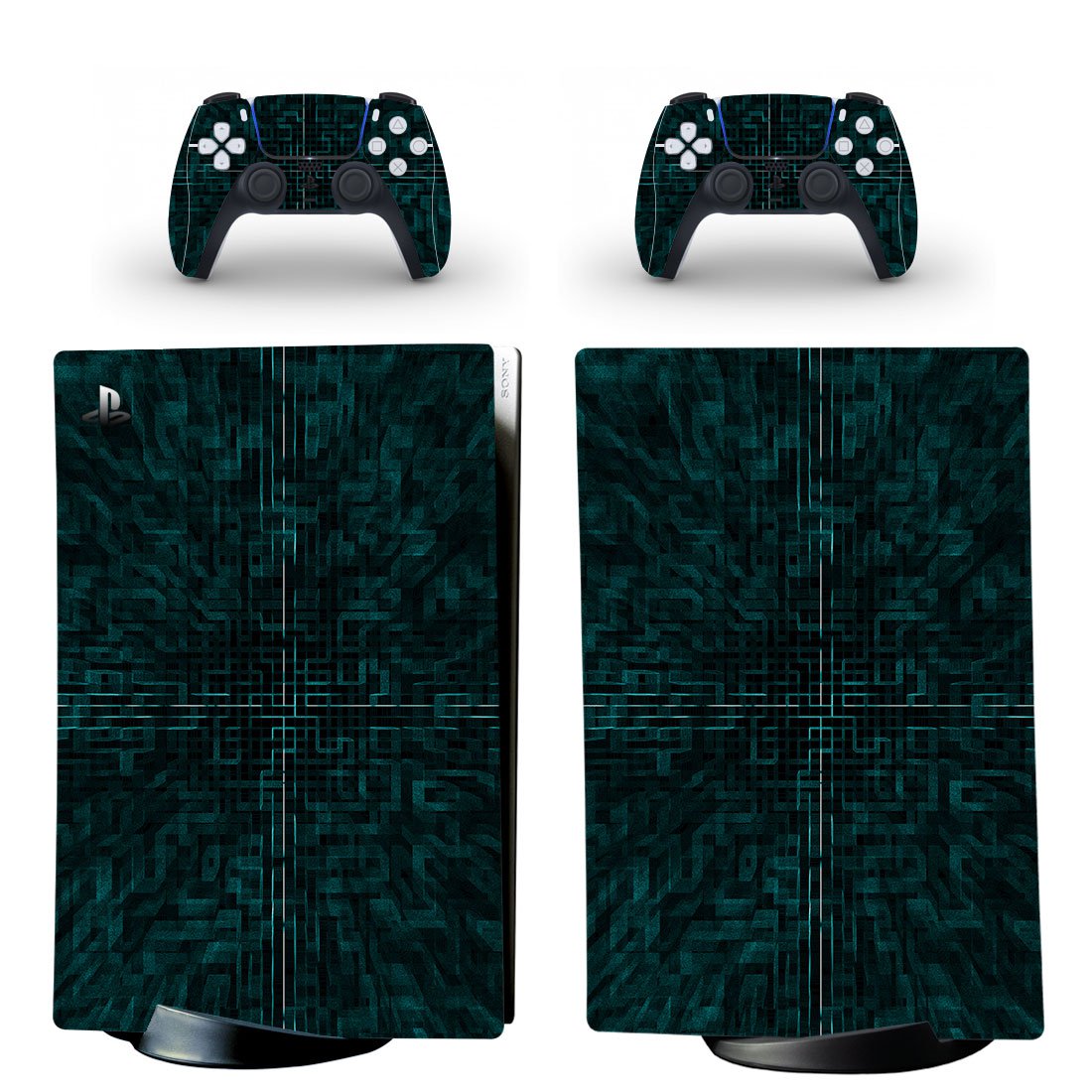 Digital Texture decal skin for PS5 digital Console with 2 Controllers