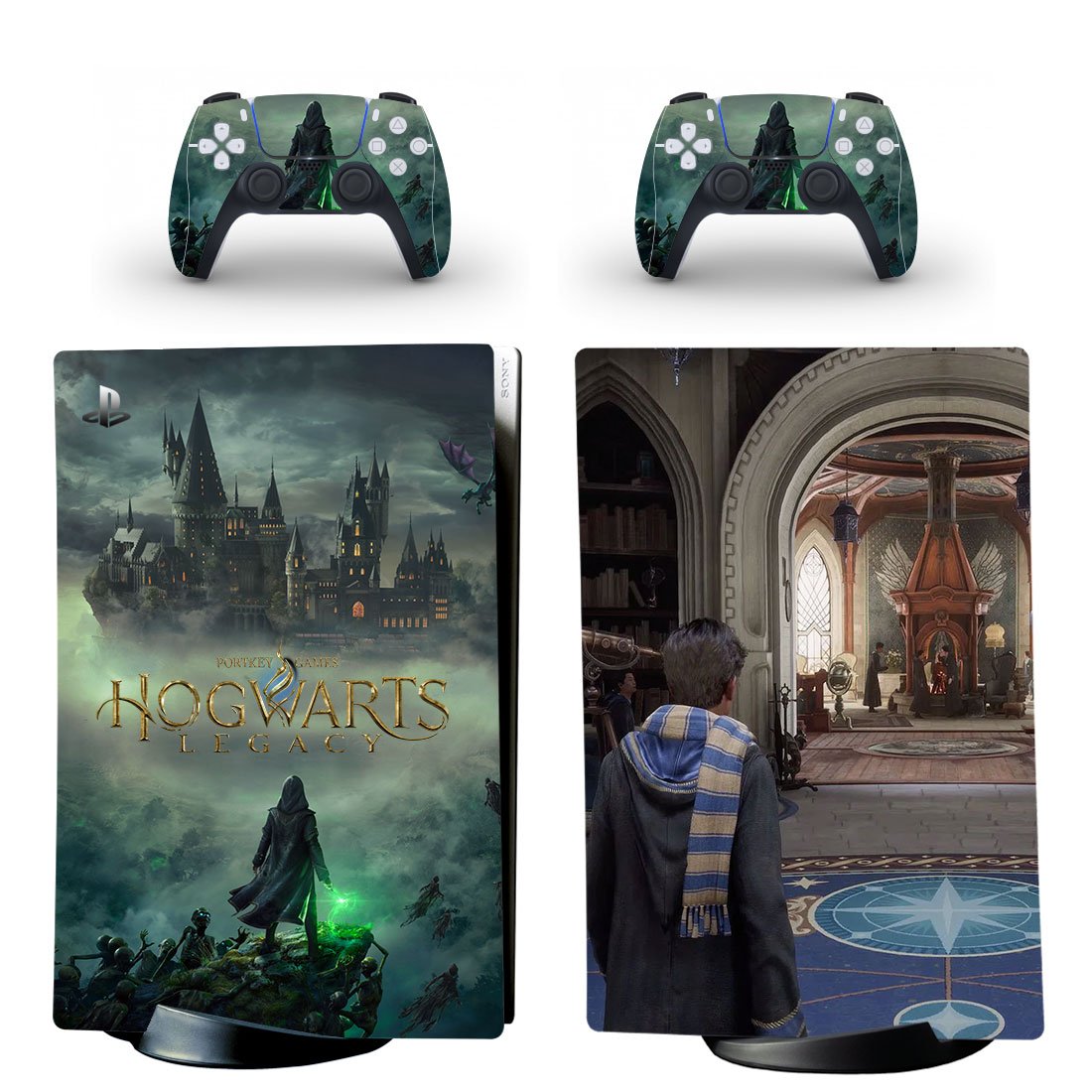 Hogwarts Legacy decal skin for PS5 digital Console with 2 Controllers