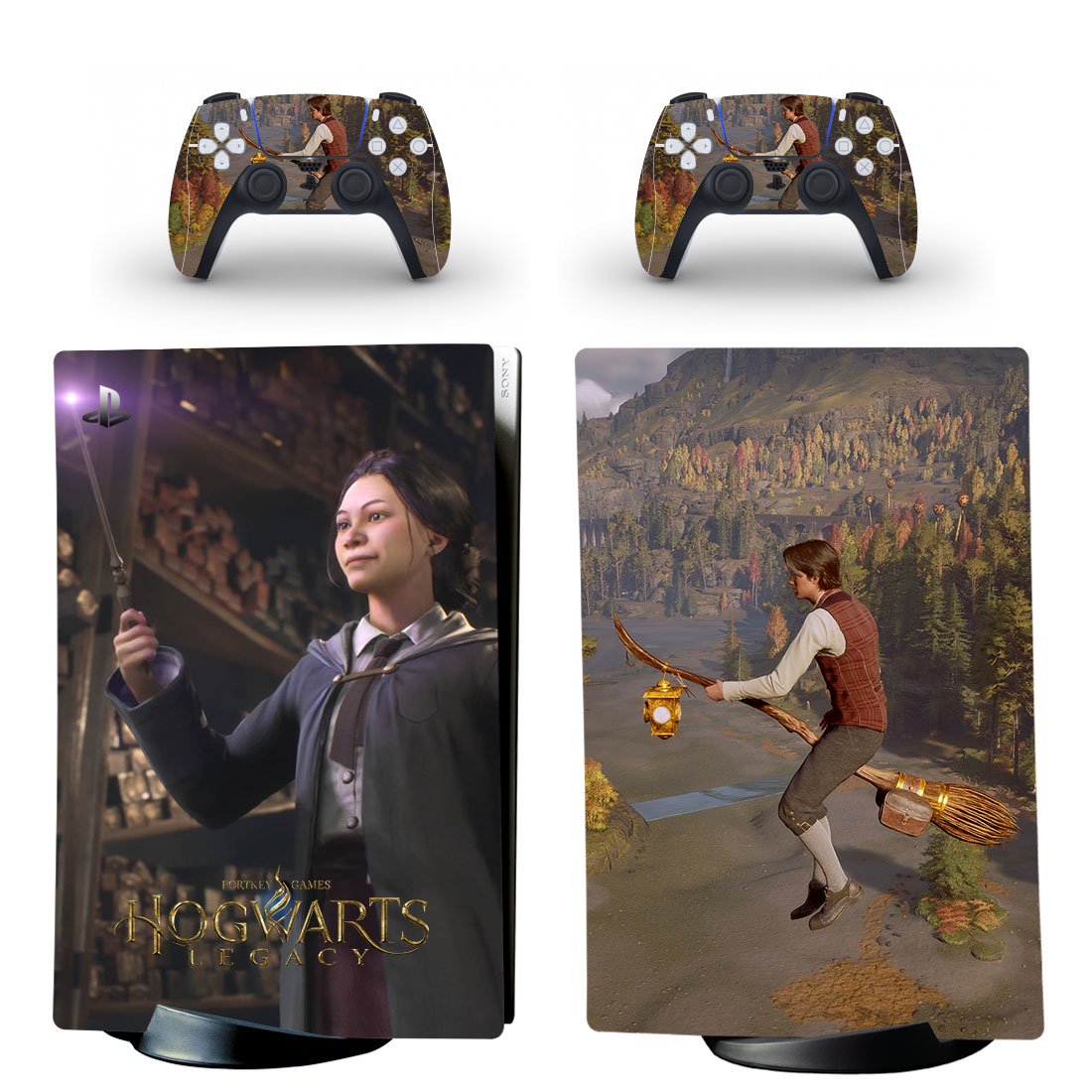 Hogwarts Legacy decal skin for PS5 digital Console with 2 Controllers