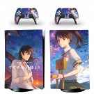 Suzume decal skin for PS5 digital Console with 2 Controllers