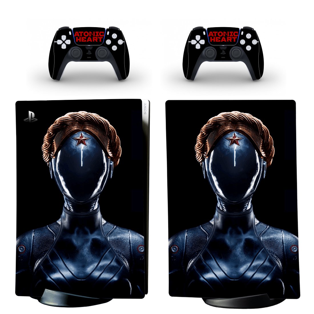 Atomic Heart decal skin for PS5 digital Console with 2 Controllers