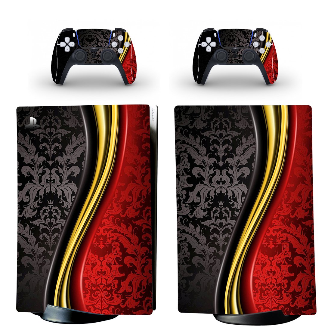 Digital Texture decal skin for PS5 digital Console with 2 Controllers
