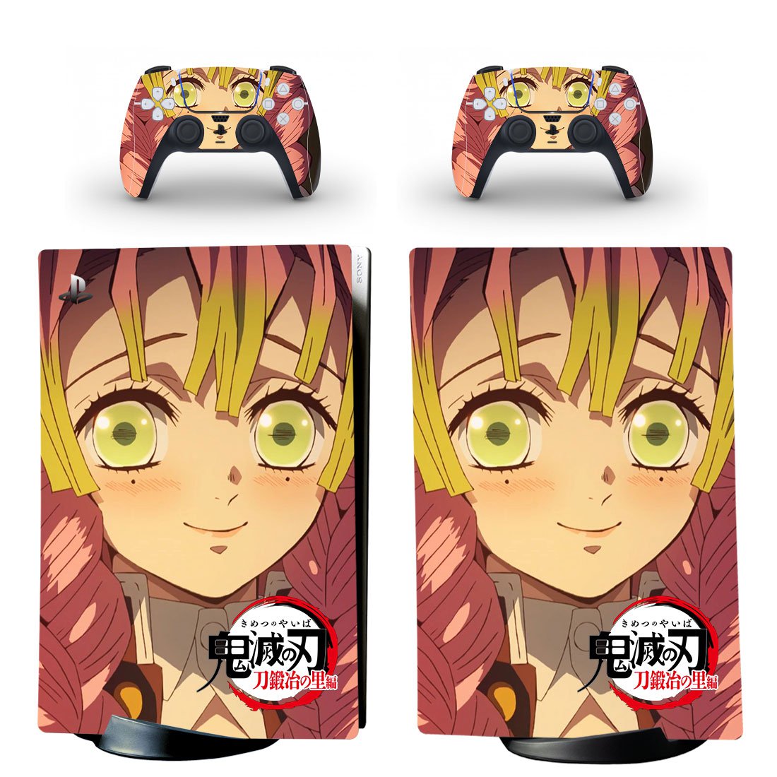 Demon Slayer decal skin for PS5 digital Console with 2 Controllers