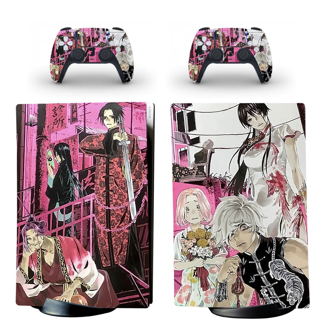 Anime decal skin for PS5 digital Console with 2 Controllers