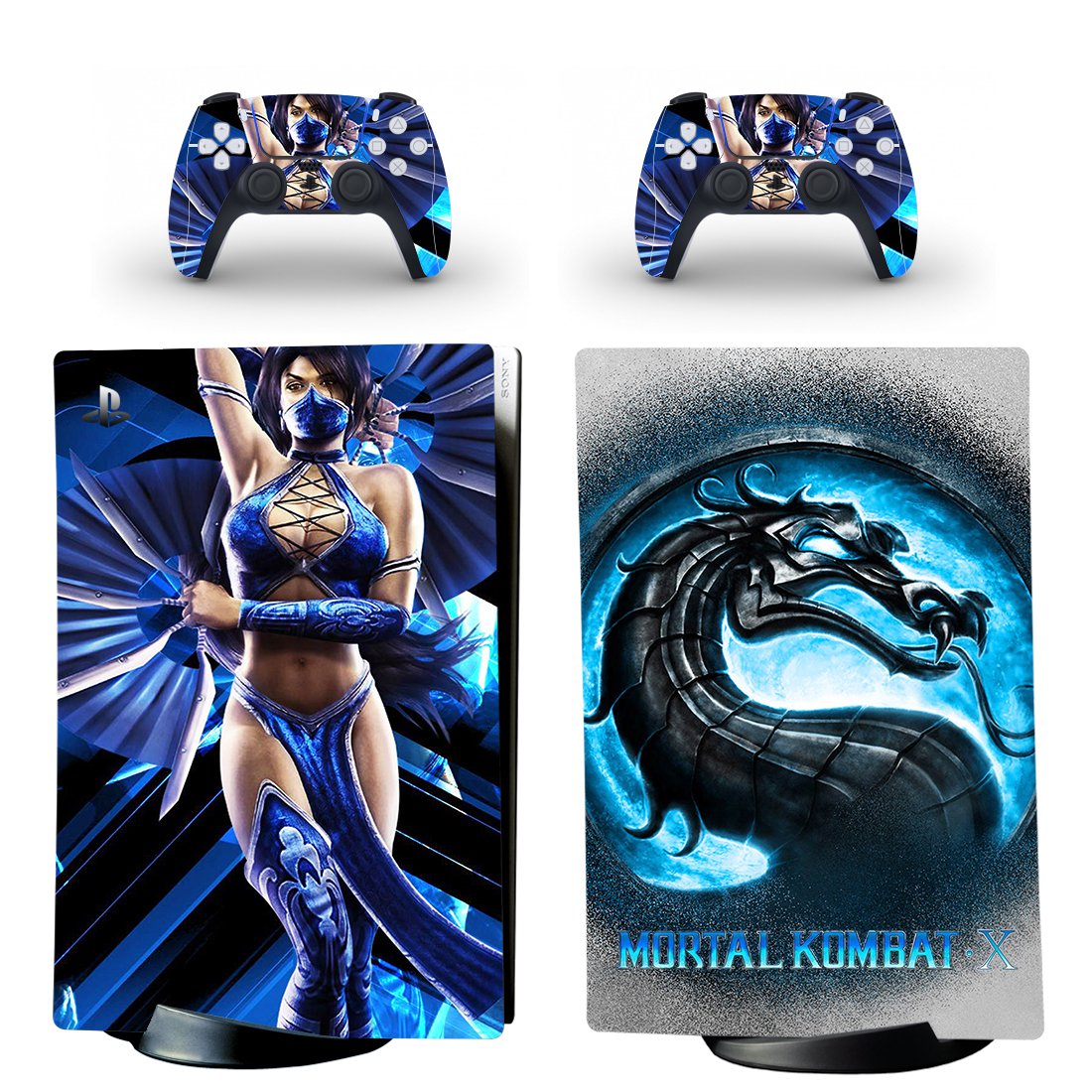 Mortal Kombat decal skin for PS5 digital Console with 2 Controllers
