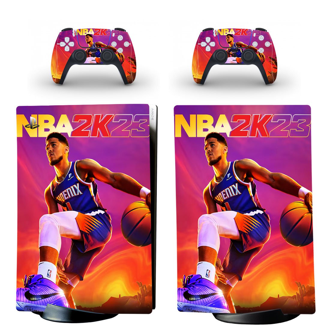 NBA 2K23 decal skin for PS5 digital Console with 2 Controllers